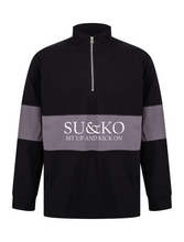 Load image into Gallery viewer, Stripe SU&amp;KO 1/4 Zip embroidered
