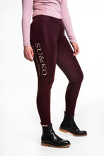 Load image into Gallery viewer, SU&amp;KO Full Seat Riding Leggings - Burgundy
