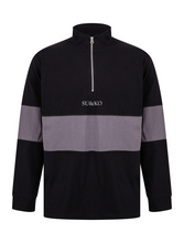 Load image into Gallery viewer, Embroidered Stripe SU&amp;KO 1/4 Zip
