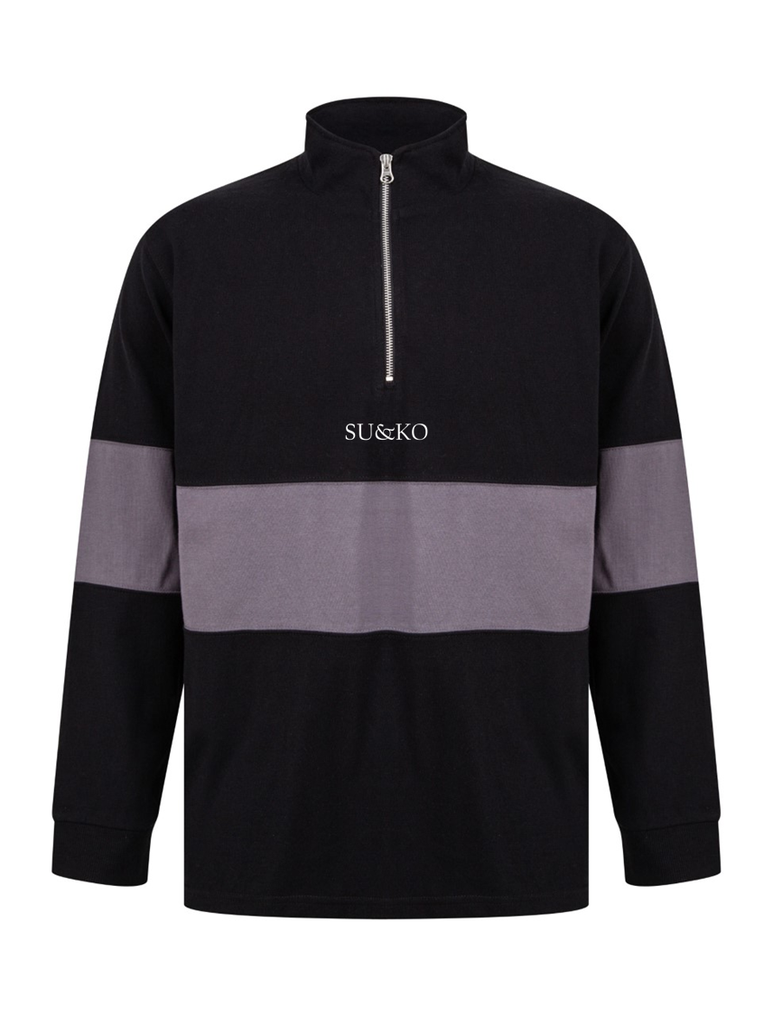 Embroidered Stripe SU&KO 1/4 Zip