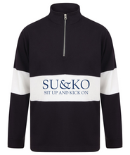 Load image into Gallery viewer, Stripe SU&amp;KO 1/4 Zip embroidered
